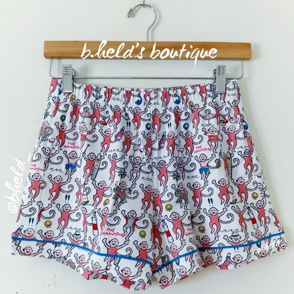 Roller Rabbit Hamptons Monkey Polo Pajamas in Pink Monkey Size XS Brand New NWT